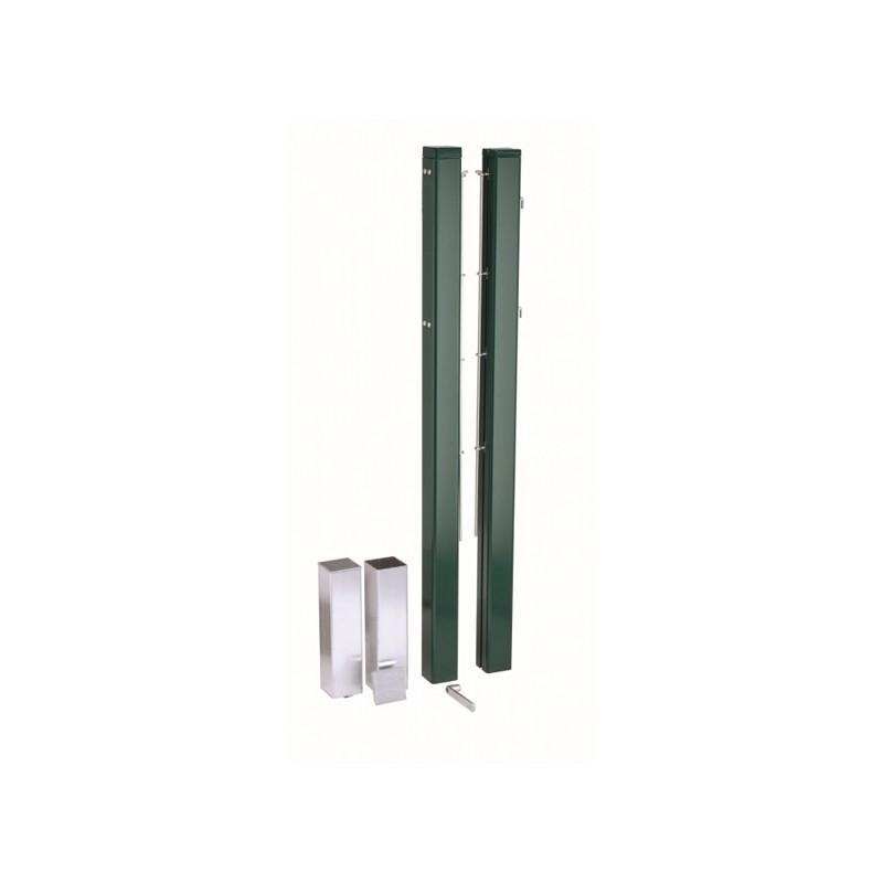 80x80 aluminium green posts with square sockets