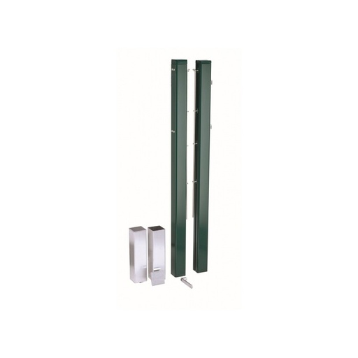 80x80 aluminium green posts with square sockets